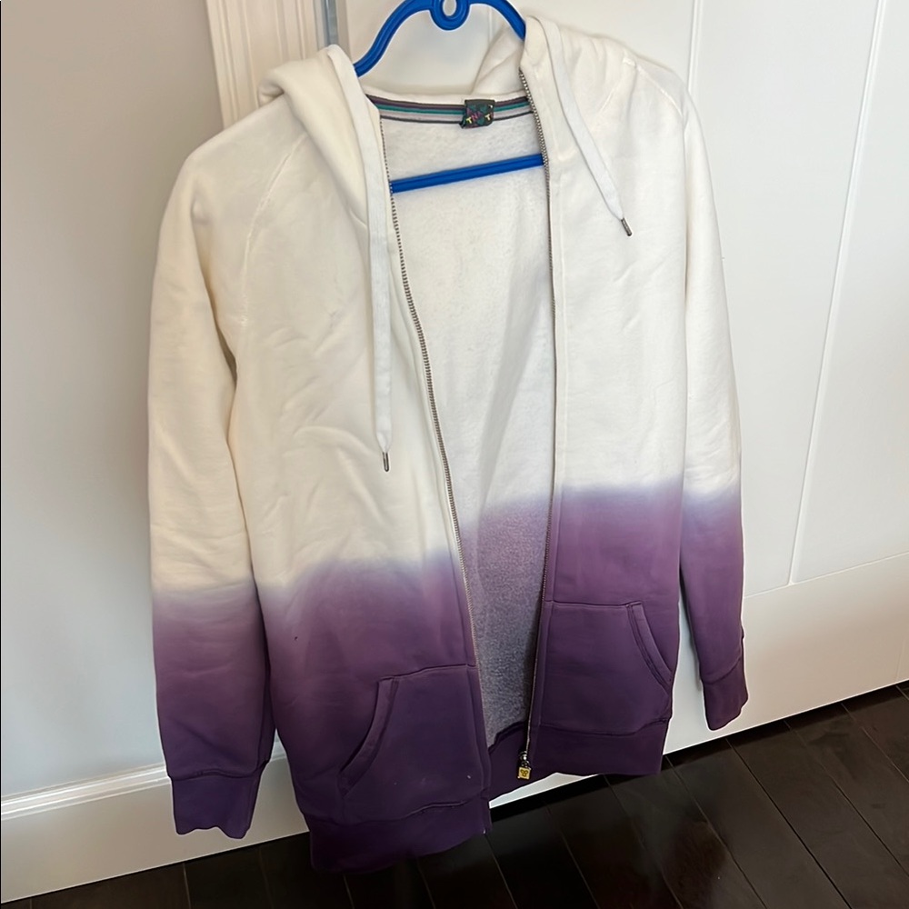 TNA Aritzia Purple & White Ombre Zip-Up Hoodie